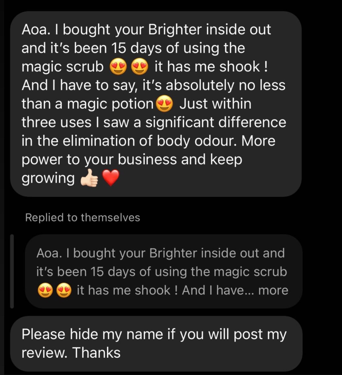 Customer review 1