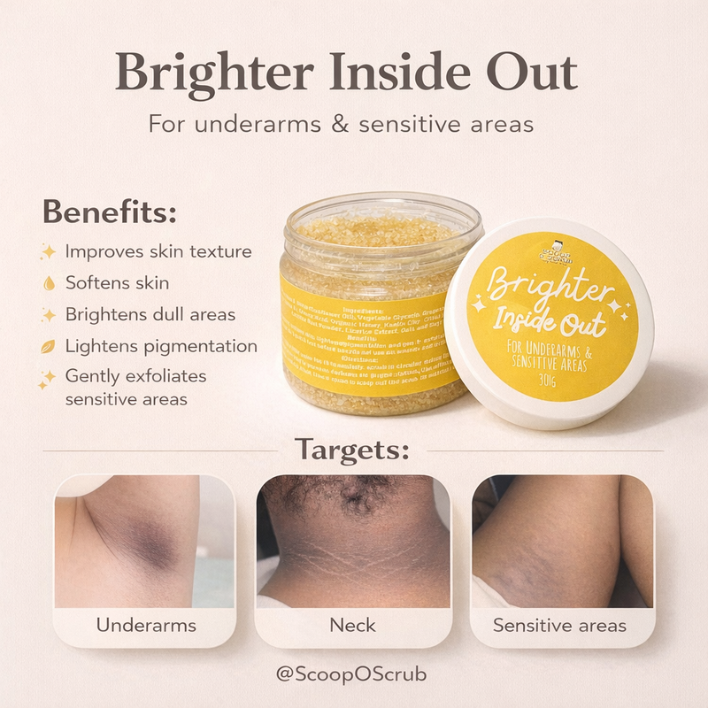 Product with benefits and targets for underarms and sensitive areas
