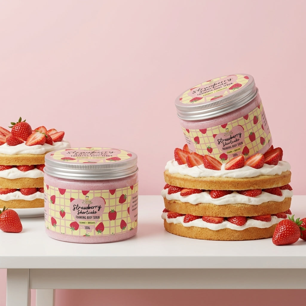 Strawberry shortcake foaming body scrub
