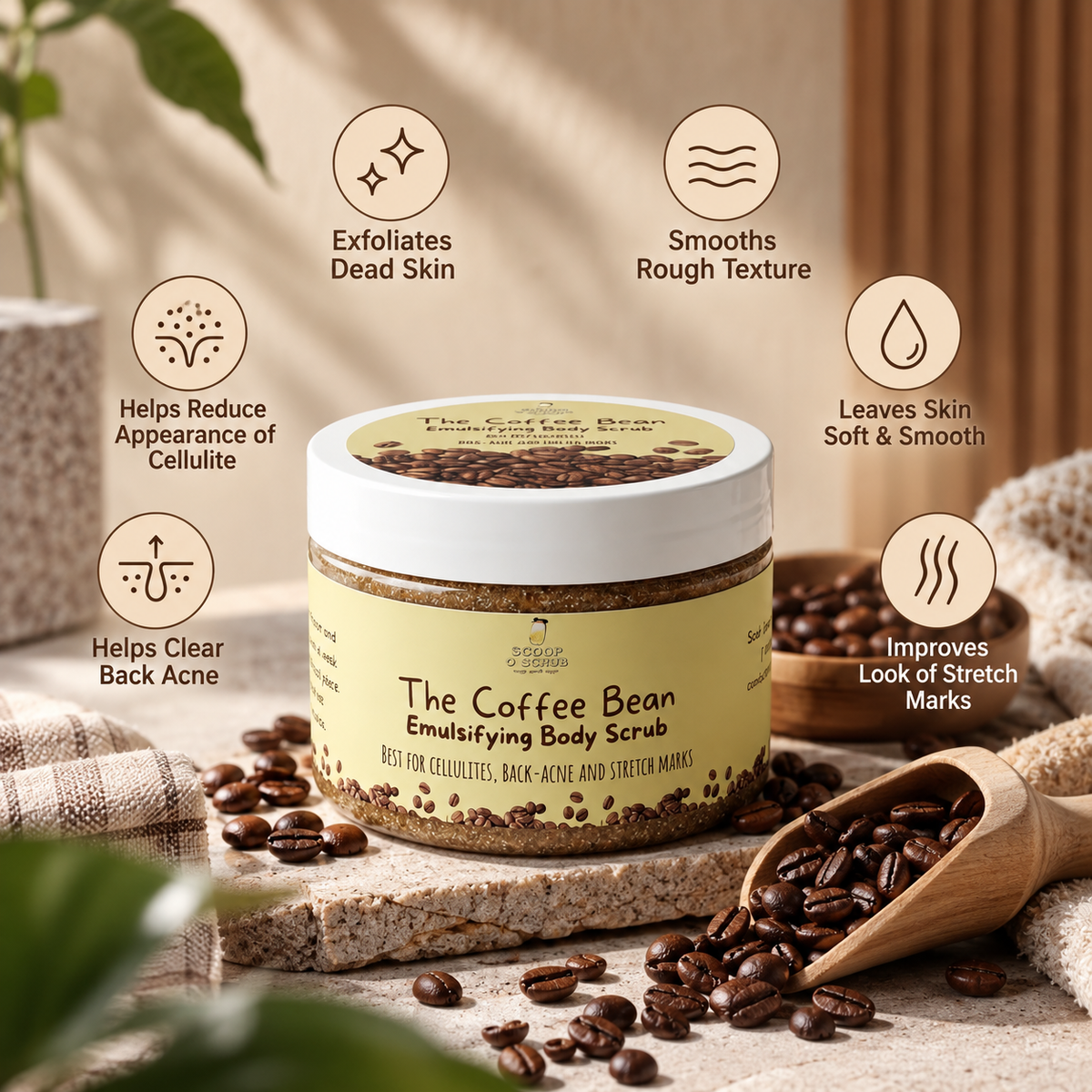 The Coffee Bean “emulsifying body scrub” For stretch marks and body acne